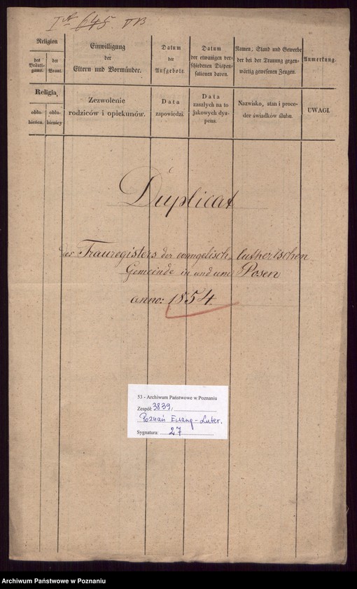 Obraz 2 z jednostki "Duplikat des Trauregisters"