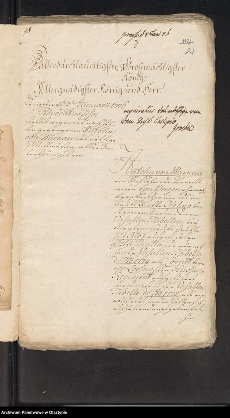 image.from.unit.number "In S. [Sachen] des Anthon von Warckau wegen seiner Abwesenheit"