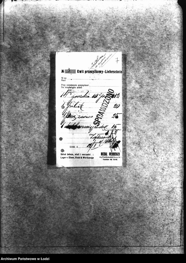 Obraz 10 z jednostki "Dowody Sekcji Budowlanej [listy płacy, rachunek za urządzanie cmentarzy i parków łódzkich]"