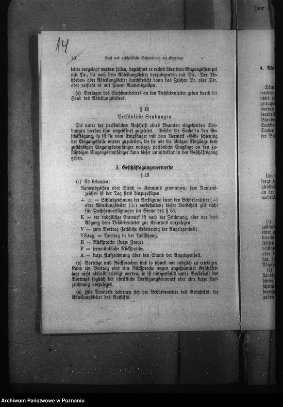 Obraz 18 z jednostki "Geschäftsordnung Abt. II a (i podział czynności)"