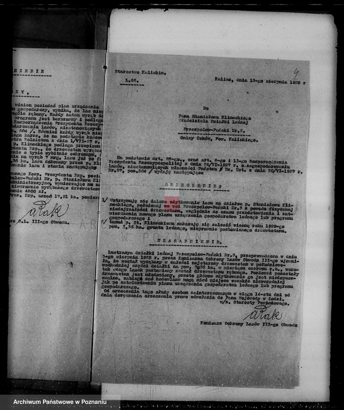 Obraz 8 z jednostki "Gmina Ceków w powiecie kaliskim nadzór nad gospodarką w lasach"