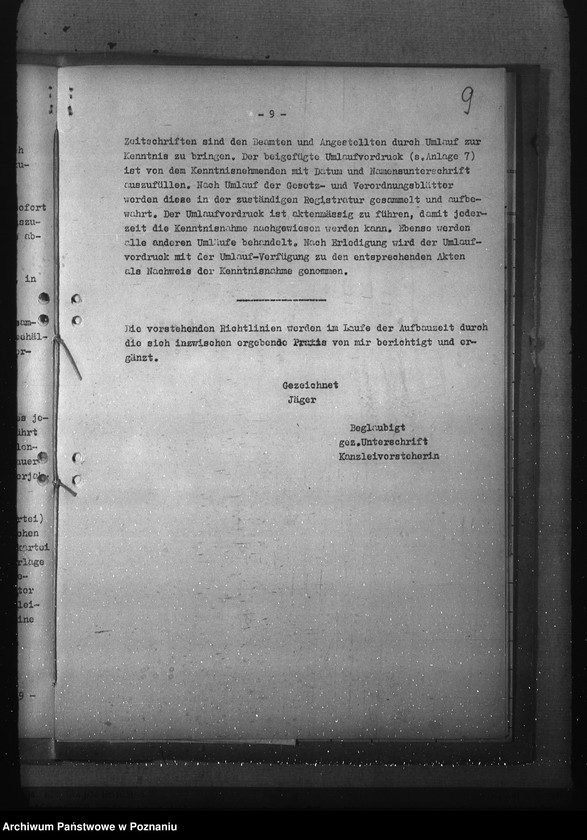 Obraz 13 z jednostki "Organisation und Führung der Registraturen bei der Behörde des Reichsstatthalters im Reichsgau Wartheland"