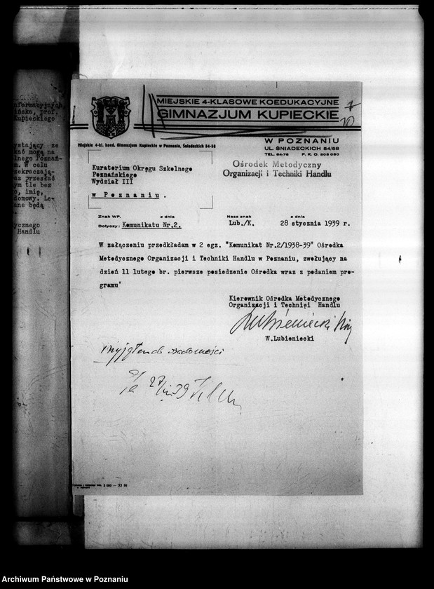 Obraz 14 z jednostki "Miejskie Gimnazjum Kupieckie - Poznań"