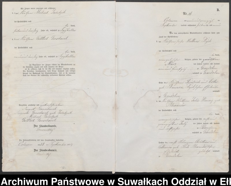image.from.unit.number "Heiraths-Neben-Register des Preussischen Standes-Amtes Orlowen Kreis Loetzen"