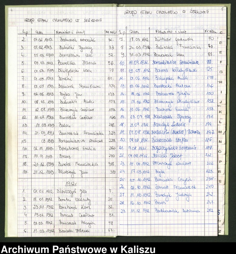 Obraz 7 z jednostki "Skorowidz urodzeń za lata 1911-1914"
