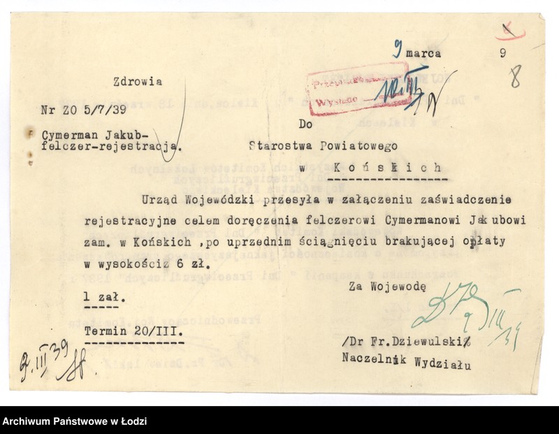 Obraz 11 z jednostki "Cymerman Jakub felczer - akta rejestracyjne"