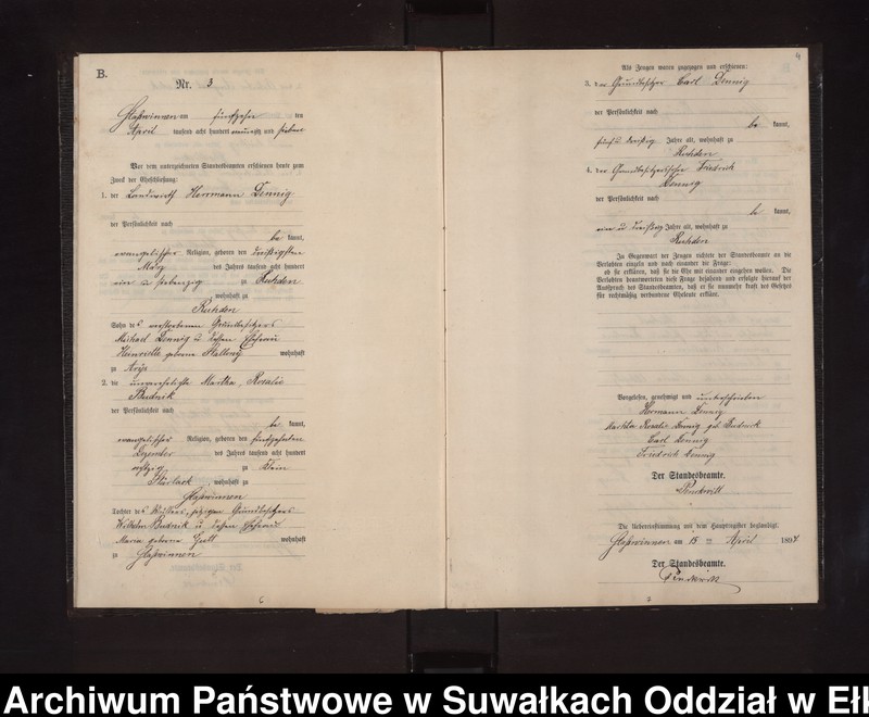 image.from.unit.number "Heiraths-Neben-Register des Preussischen Standes-Amtes Stasswinnen Kreis Lötzen"