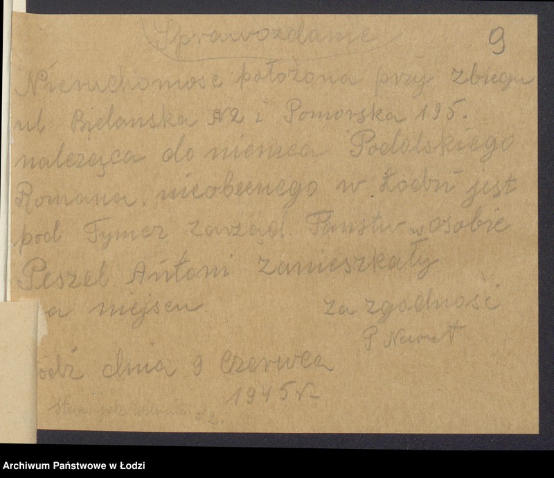 image.from.unit.number "Księga inwentarzowa nieruchomości m. Łodzi ul. Bielańska"