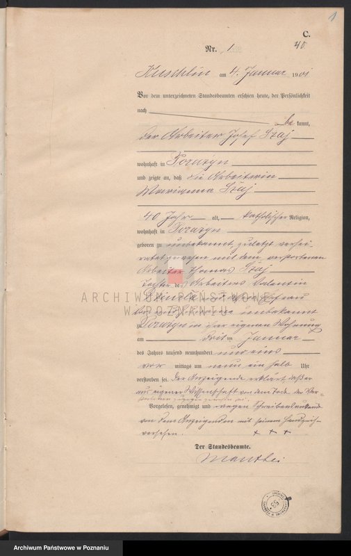 Obraz 4 z jednostki "Sterbe-Haupt-Register"