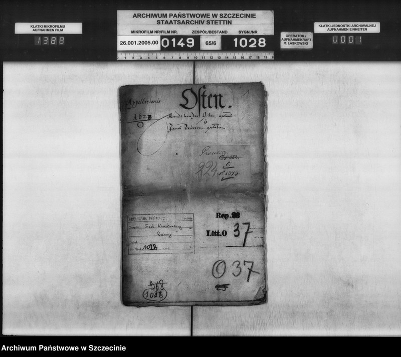 image.from.unit.number "Arnd von d. osten zu Kapelle / Jakob Brauer, Pastor in Trient: Nachlass- Streitigkeiten."