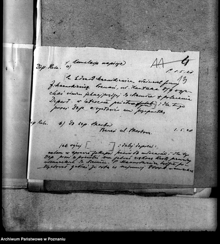 Obraz 18 z jednostki "Sprawy szczegółowo-administracyjne Pasy zapędne"