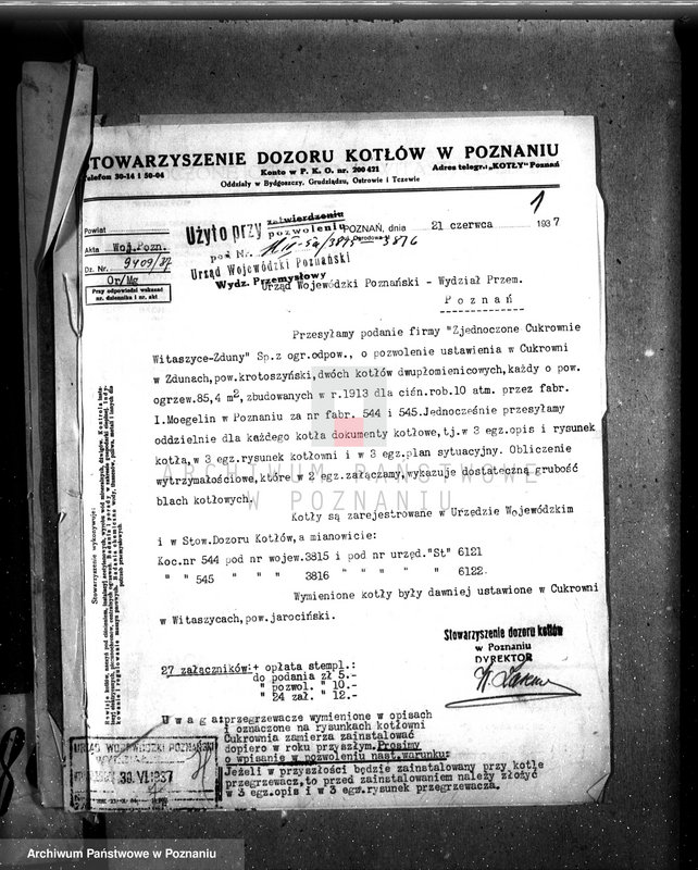image.from.unit.number "Zjednoczone Cukrownie Witaszyce - Zduny pow. krotoszyński nr woj. kotła 3816"