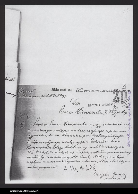 image.from.unit.number "Akta osobowe policjanta z województwa tarnopolskiego - Czajka Brunon"