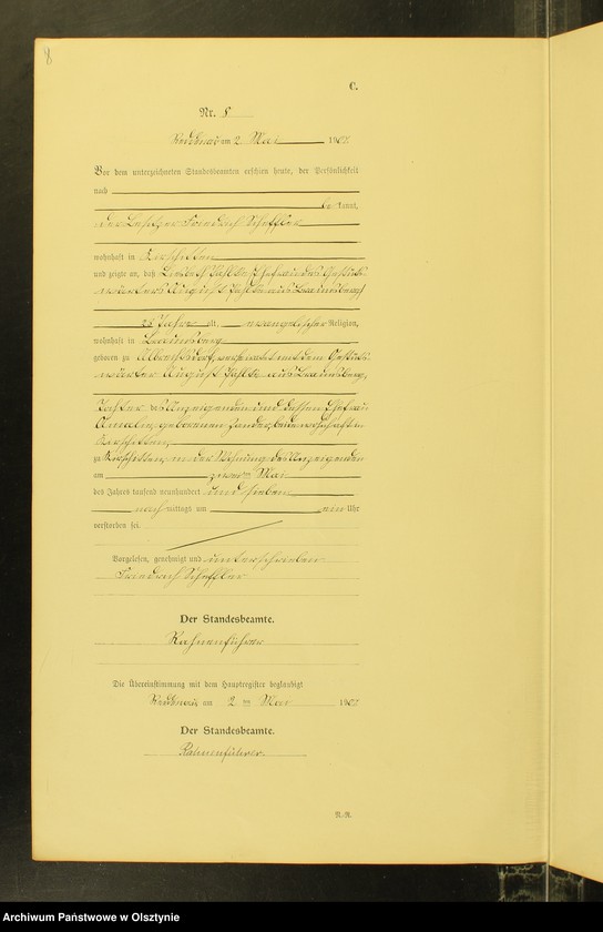 Obraz 10 z jednostki "Sterbe-Neben-Register Nr 1 - 26"