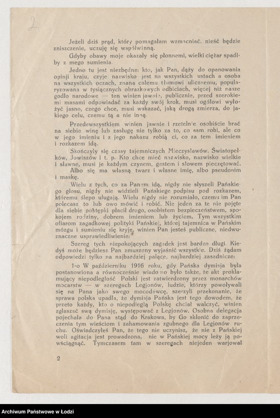 Obraz 2 z jednostki "[List otwarty Izabeli Moszczeńskiej do Józefa Piłsudskiego]"