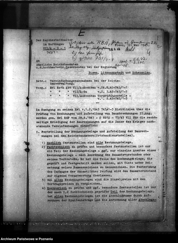 Obraz 8 z jednostki "Verwaltungsangelegenheiten der Reichsbauämter"