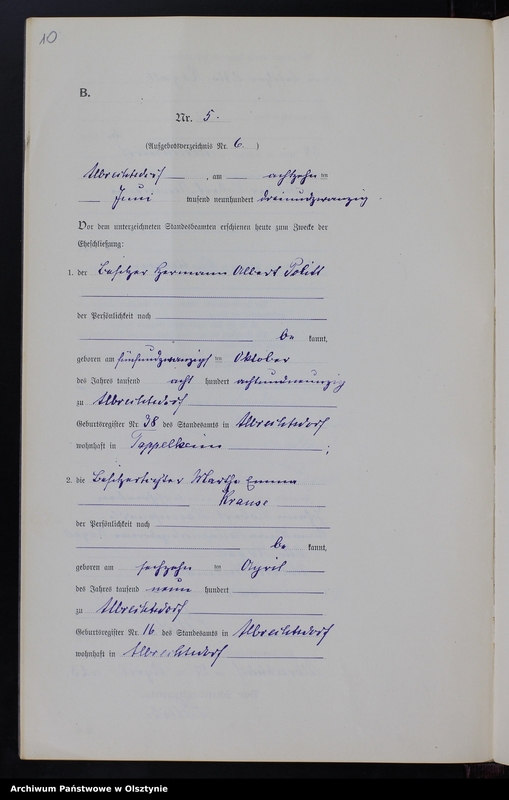 image.from.unit.number "Heiraths-Neben-Register Nr 1 - 11 [ Księga małżeństw - wtóropis ]"