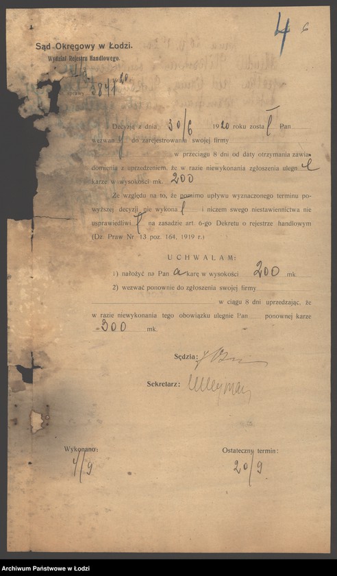 Obraz 8 z jednostki "Mendel Gliksman- sprzedaż pończoch"