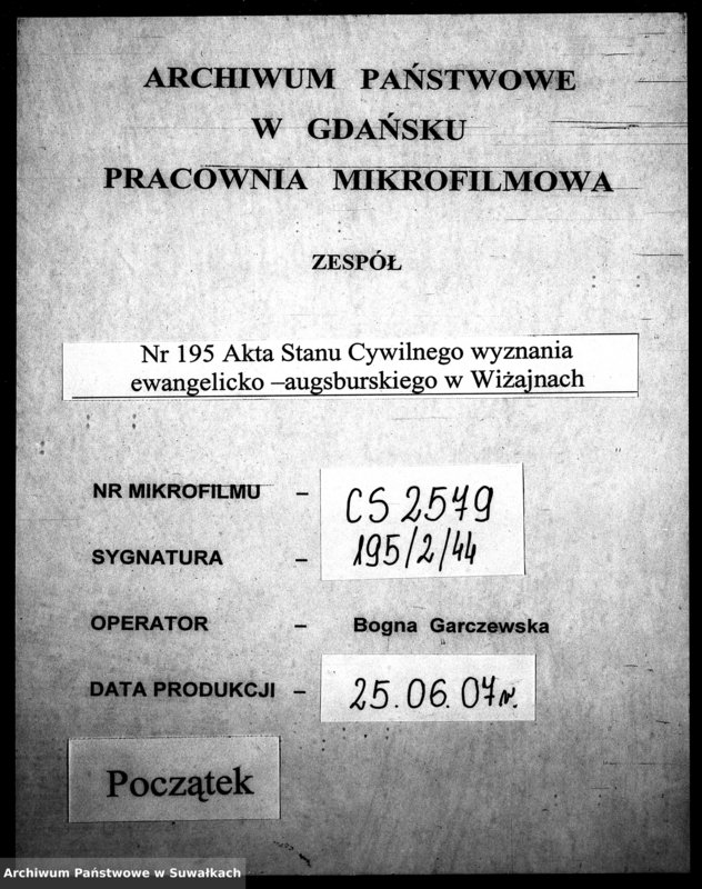 image.from.unit.number "[Dokumenty do akt małżeństw wyznania ewangelicko-augsburskiego w Wiżajnach]"