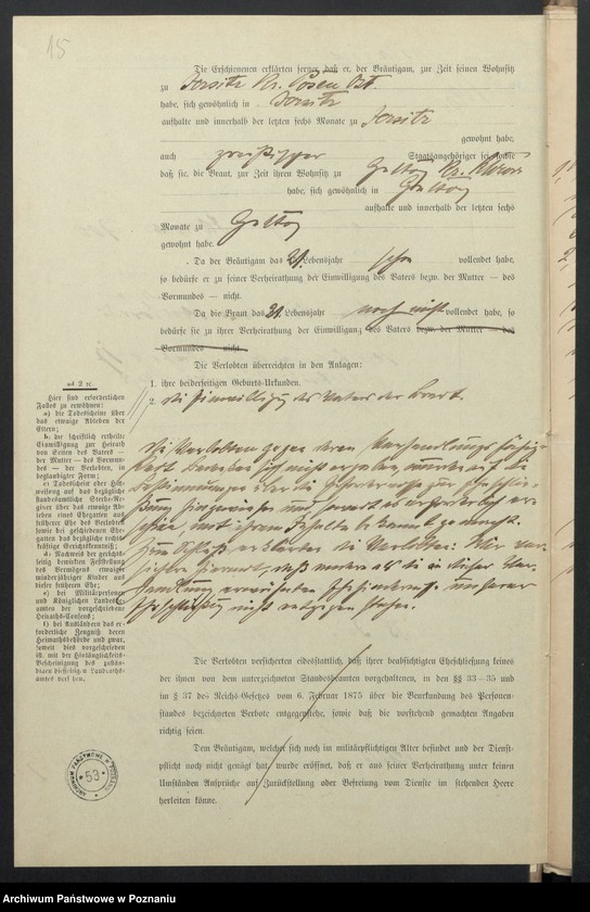 image.from.unit.number "Acta des Königlichen Standesamts Wyslawice Kreis Schroda betreffend die Aufgebotsverhandlungen pro 1900"