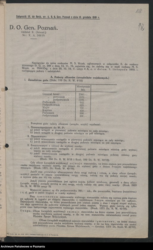 Obraz 20 z jednostki "/Rozkazy Dowództwa Okręgu Generalnego w Poznaniu/, nr 1-6."