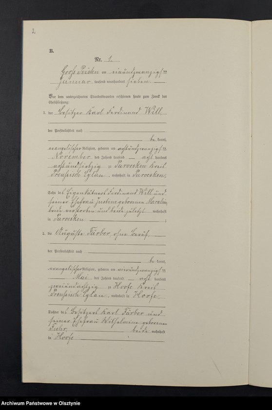 Obraz z jednostki "Heiraths-Neben-Register Nr 1 - 19"