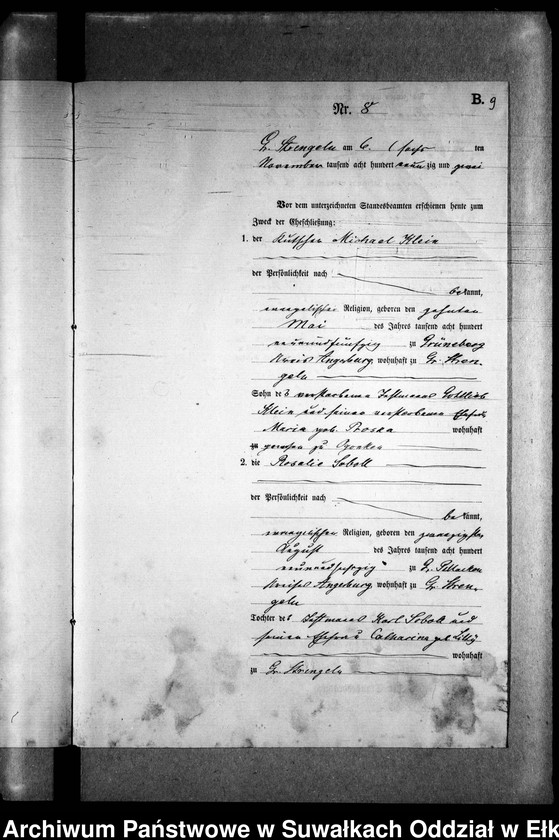 image.from.unit.number "Heiraths-Neben-Register des Preussischen Standes-Amtes Gr. Strengeln Kreis Angerburg"