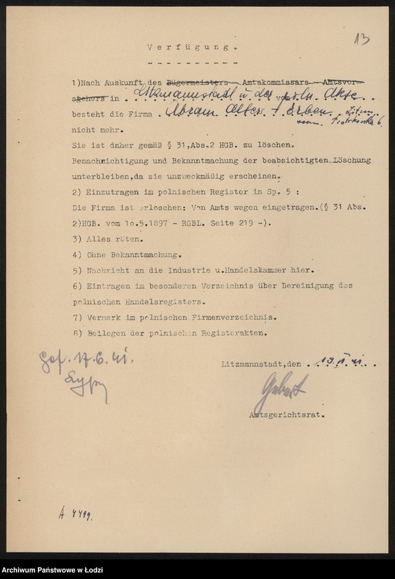 Obraz 15 z jednostki "Abram Alter- Spadkobiercy- sprzedaż manufaktury i konfekcji"