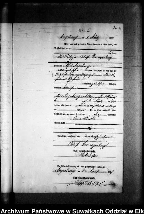 image.from.unit.number "Geburts-Neben-Register des Preussischen Standes-Amtes Kehlen Kreis Angerburg"