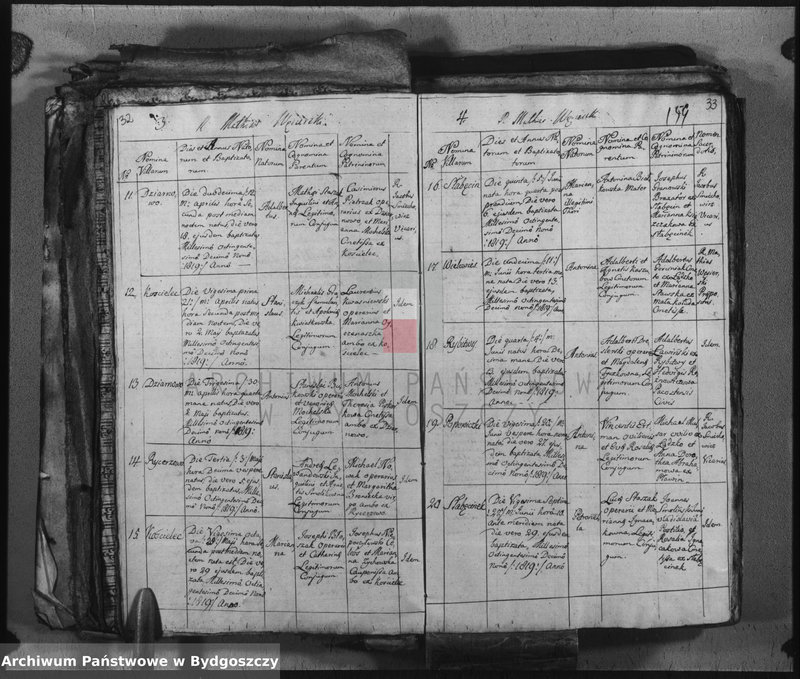 image.from.unit.number "Duplicate der Kirchen Bücher von Kościelec"