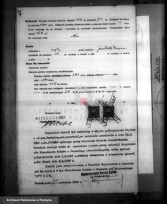 Obraz 11 z jednostki "Fabryka maszyn w Poznaniu własność Ntsche i ska nr woj. 7219"