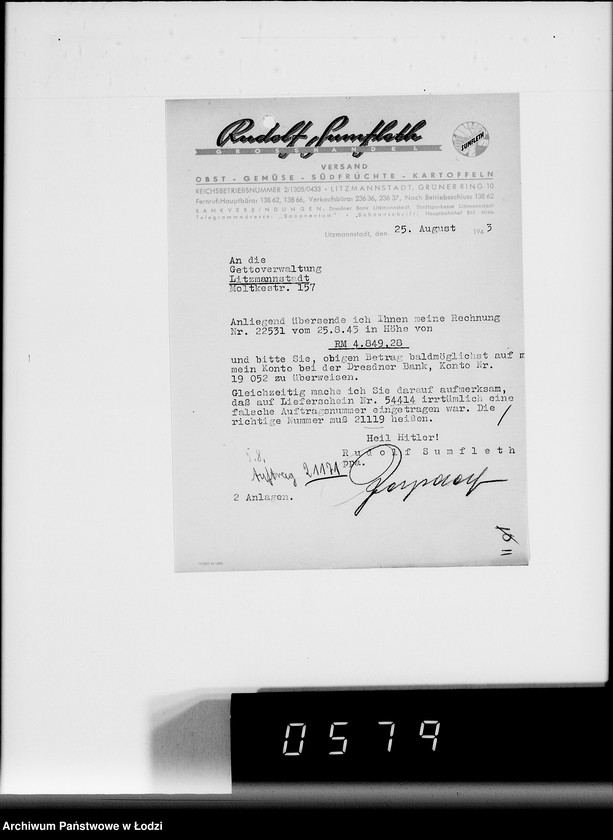 Obraz 15 z jednostki "Lebensmitteleinkauf. Aufträge, Lieferscheinen und Rechnungen 21081-21120"