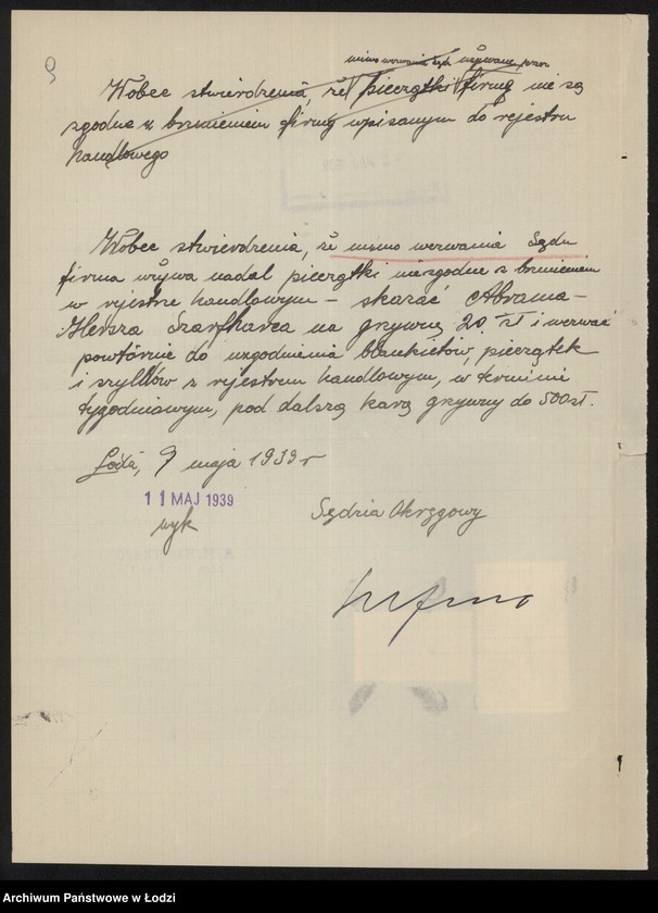 Obraz 11 z jednostki "Abram Hersz Szarfharc- sprzedaż manufaktury bawełnianej"