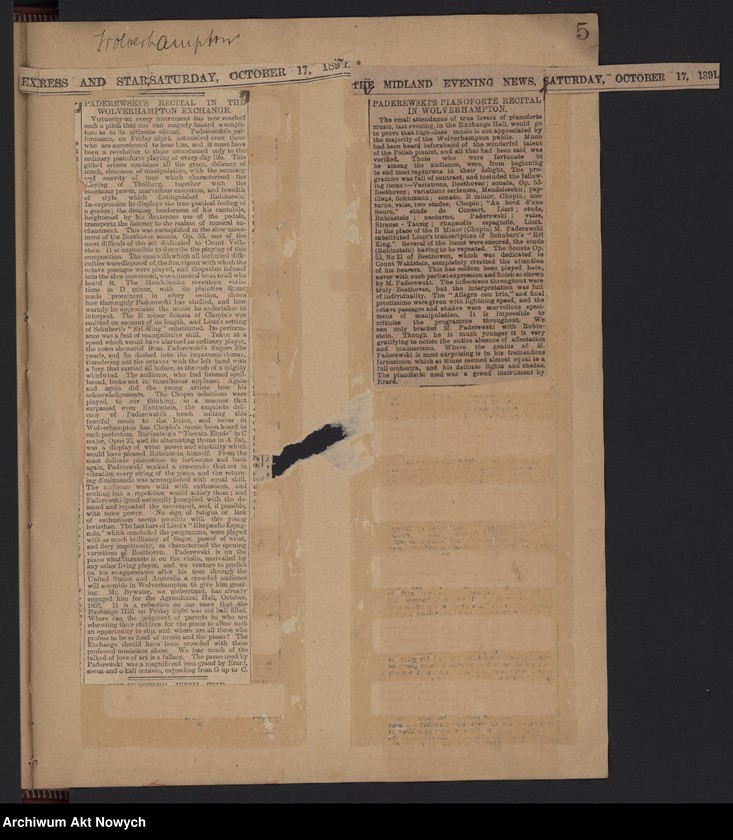 image.from.unit.number "Wycinki prasowe dotyczące działalności muzycznej"