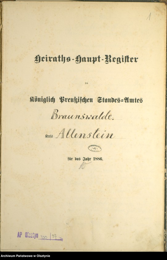 image.from.unit.number "Heiraths-Haupt-Register Nr 1 - 22"