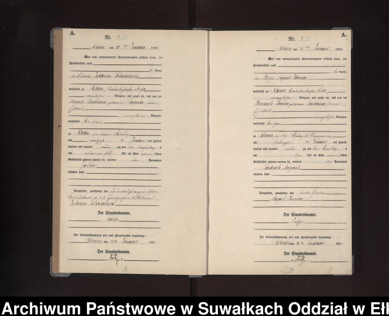 image.from.unit.number "Geburts-Neben-Register des Preussischen Standes-Amtes Rhein Kreis Loetzen"