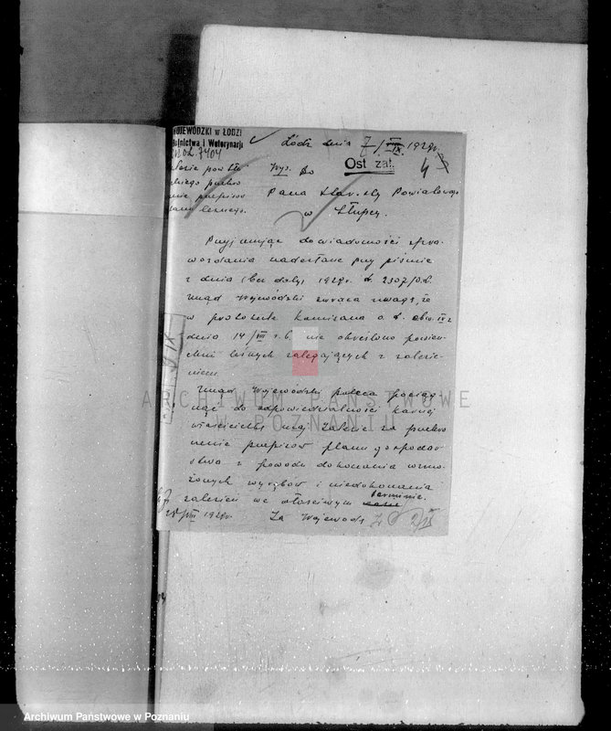 Obraz 7 z jednostki "Sprawa zmiany rodzaju użytkowania 14,42 ha gruntów leśnych w majątku Zalesie powiatu słupeckiego i zatwierdzenie planu gospodarczego"