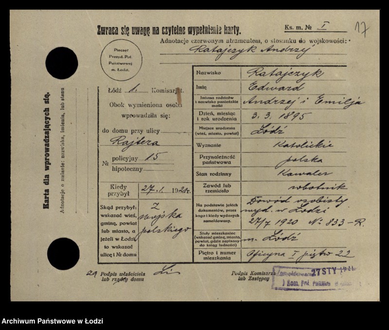 image.from.unit.number "[Spis ludności Łodzi] Ratajczyk-Ratke"