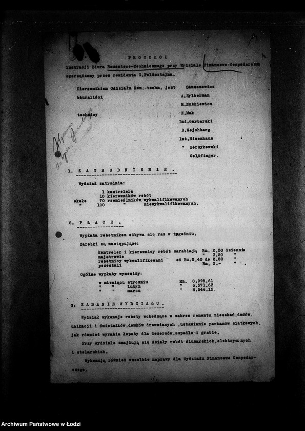 Obraz 16 z jednostki "[Protokoły i raporty z lustracji wydziałów i resortów]"