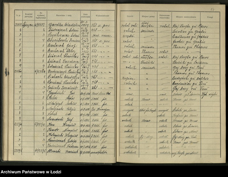 Obraz 19 z jednostki "Ewidencja kandydatów zweryfikowanych L. P.25151-26118"