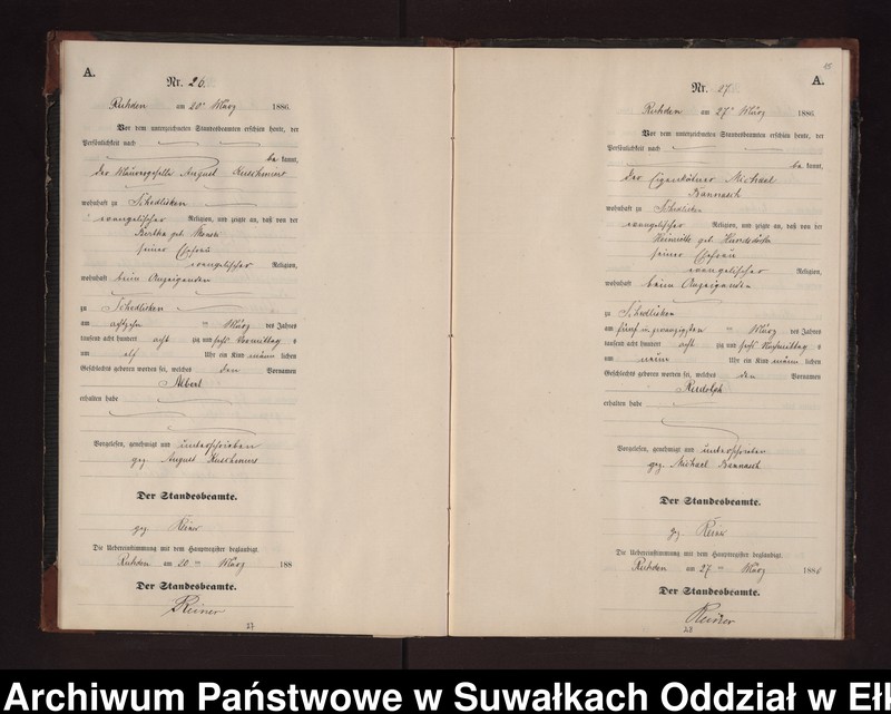 image.from.unit.number "Geburts-Neben-Register des Preussischen Standes-Amtes Stasswinnen Kreis Loetzen"