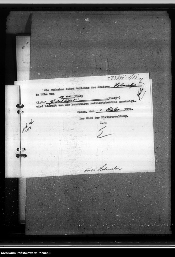 Obraz 6 z jednostki "Zuschüsse aus Reichsmitteln für Sondermassnahmen in Hohensalza (Inowrocław), Warthbrücken (Koło). Neubau einer festen Brücke."