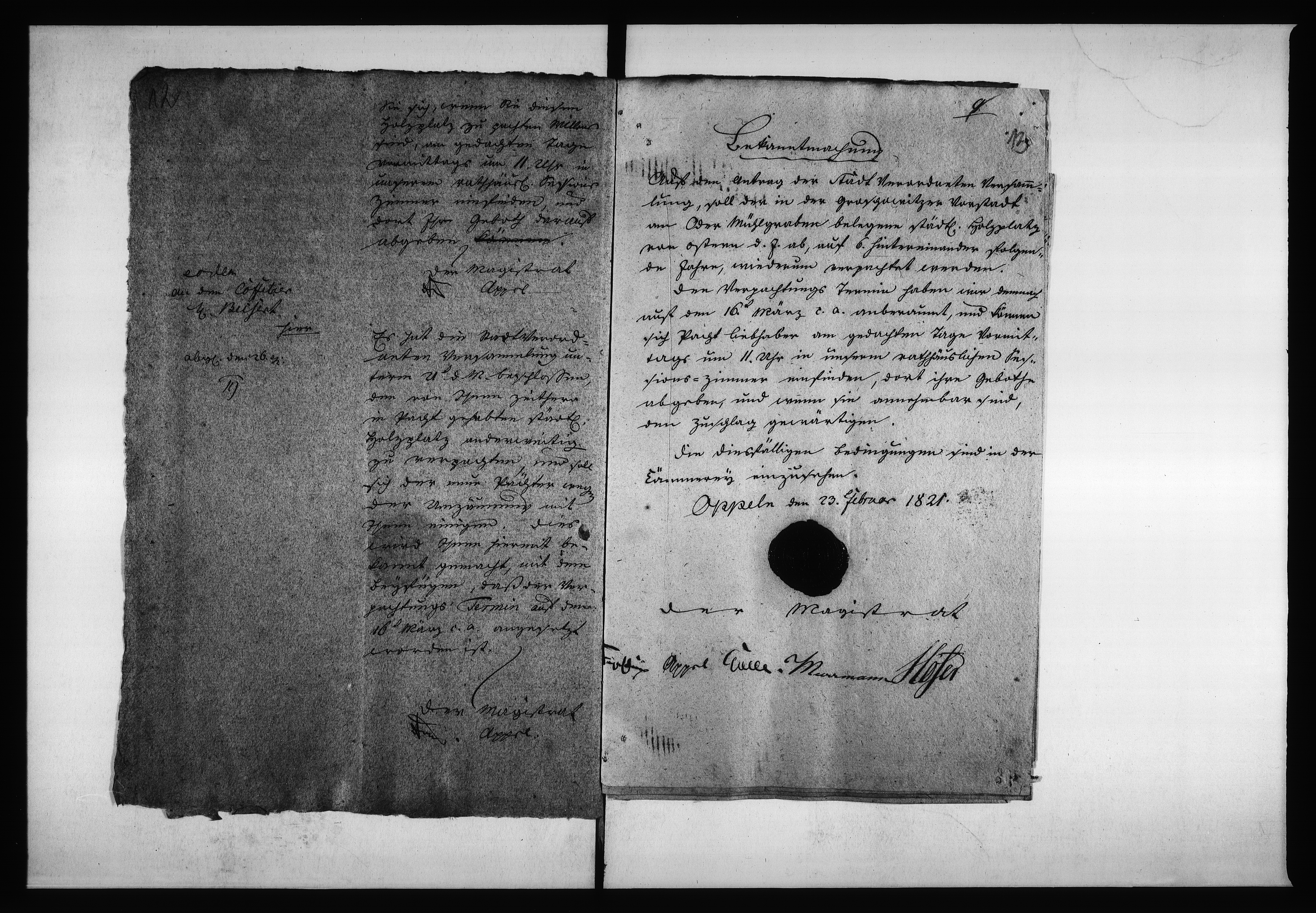 Obraz 15 z jednostki "Acta von Verpachtung des Städtischen Holtz-Platzes resp: Abladeplätze Vol: I de anno 1820"