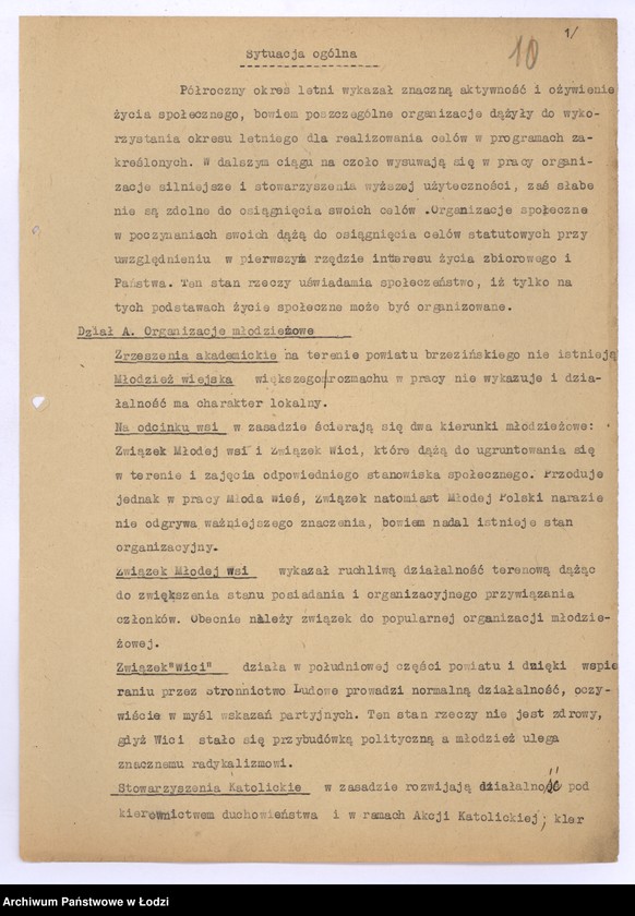 Obraz 13 z jednostki "[Sprawozdania periodyczne z ruchu politycznego społecznego i zawodowego]"