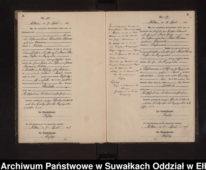 image.from.unit.number "Geburts-Neben-Register des Preussischen Standes-Amtes Stasswinnen Kreis Lötzen"
