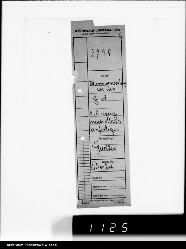 Obraz 10 z jednostki "Warenverwertung. Lager 91. [Aufträge] 5750-5800"