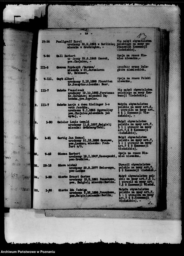 Obraz 17 z jednostki "Spis alfabetyczny spraw spornego obywatelstwa zdecydowanych przez Delegatów technicznych polskich i niemieckich od 9 XII 1929- 1 IV 1930"
