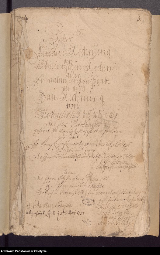 image.from.unit.number "Jahr Kirchen Rechnung der Widminschen Kirchen aller Einnahme und Ausgabe wie auch Bau-Rechnung"