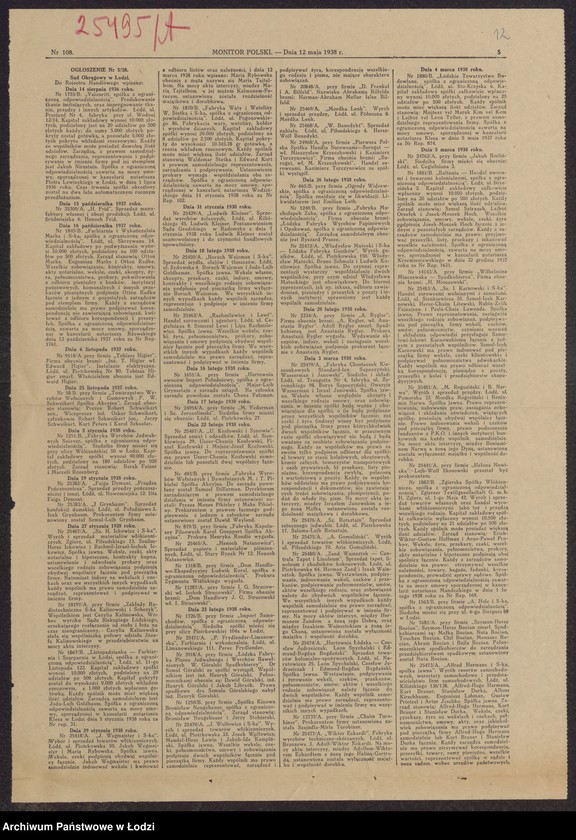 Obraz 14 z jednostki "Eszet- Mojżesz Srebnik, Chaja Zelman- wyrób i sprzedaż towarów włókienniczych"