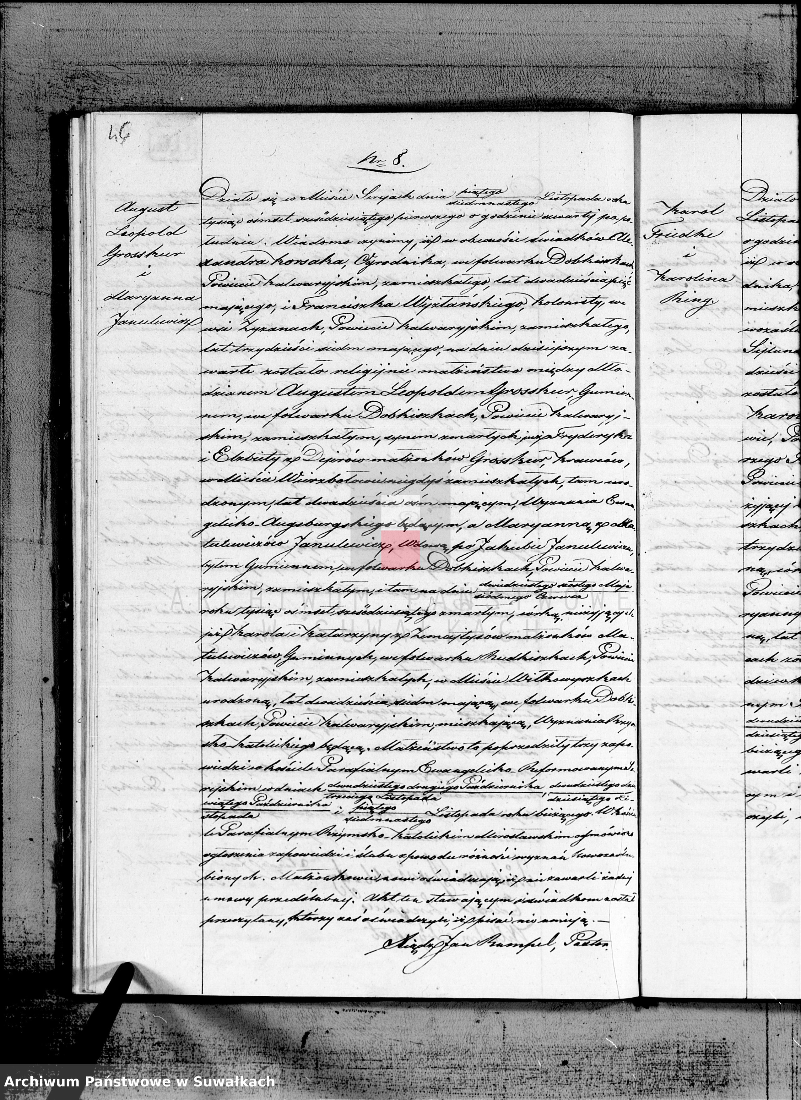 Skan z jednostki: Duplikat aktów Stanu Cywilnego urodzeń, małżeństw i zejść Parafii Ewangelicko-Reformowanej Serejskiej na rok 1861